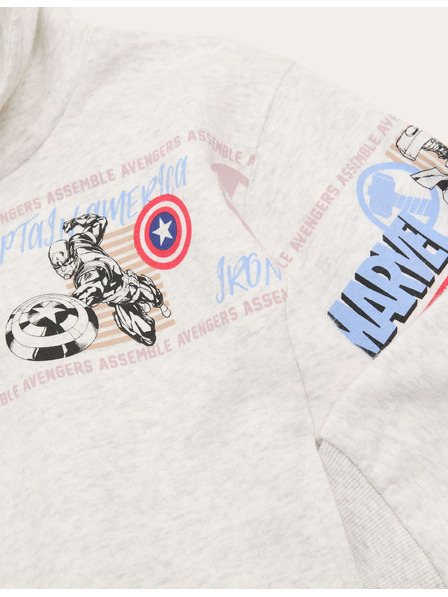 Marks & Spencer Mikina Marvel™ s kapucňou a vysokým podielom bavlny (2–8 rokov) Marks & Spencer sivá