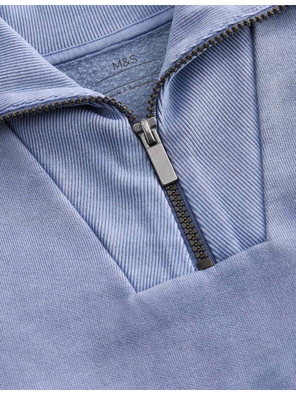 Marks & Spencer Mikina so zipsom u krku a vysokým podielom bavlny (2–8 rokov) Marks & Spencer námornícka modrá