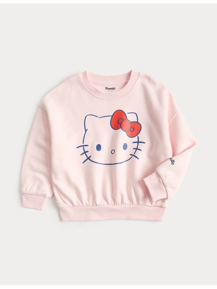 Marks & Spencer Mikina s motívom Hello Kitty™ s vysokým podielom bavlny (2–8 rokov) Marks & Spencer ružová