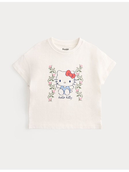 Marks & Spencer Tričko Hello Kitty™, čistá bavlna (2-8 rokov) Marks & Spencer sivobiela