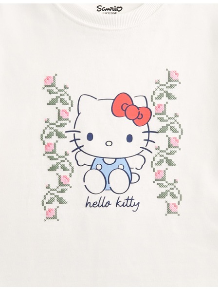 Marks & Spencer Tričko Hello Kitty™, čistá bavlna (2-8 rokov) Marks & Spencer sivobiela