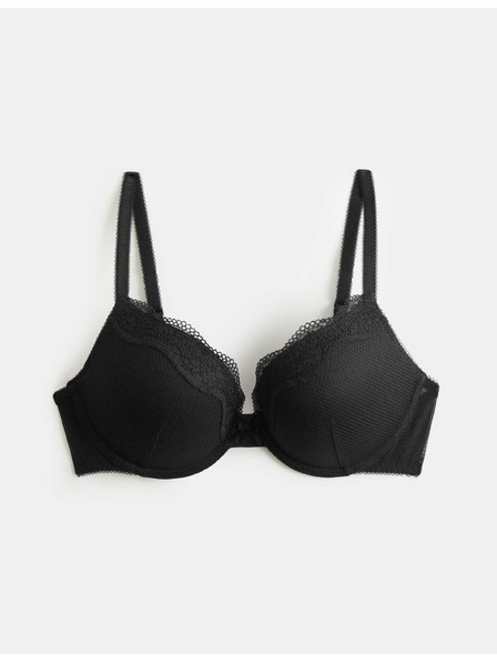 Marks & Spencer Čipková push-up dekoltová podprsenka Jasmine s kosticami, (vel. A–E) Marks & Spencer čierna