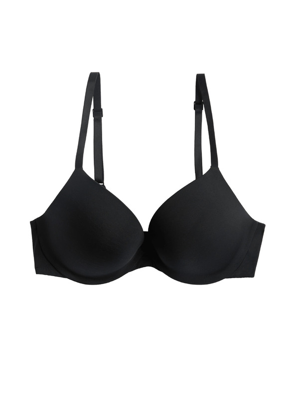 Marks & Spencer Neviditeľná Body Invisibles™ dekoltová push-up podprsenka s kosticami, (A–E) Marks & Spencer čierna
