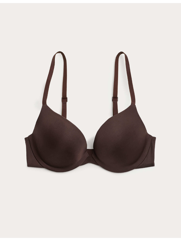 Marks & Spencer Neviditeľná Body Invisibles™ dekoltová push-up podprsenka s kosticami, (A–E) Marks & Spencer hnedá