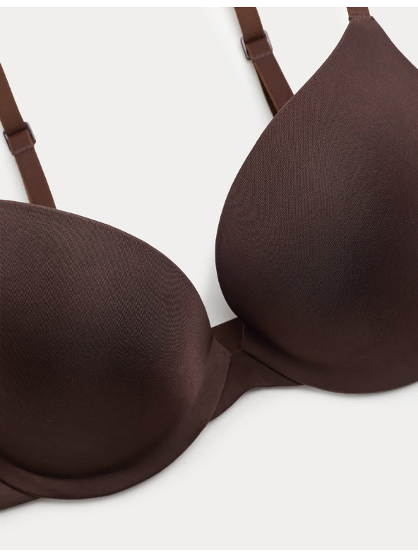 Marks & Spencer Neviditeľná Body Invisibles™ dekoltová push-up podprsenka s kosticami, (A–E) Marks & Spencer hnedá