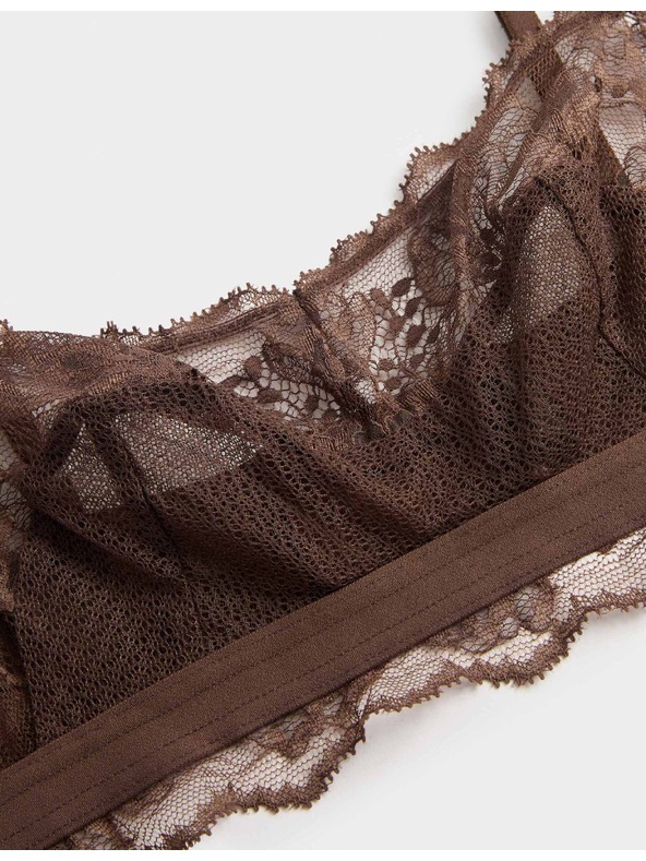 Marks & Spencer Čipková braletka Savannah bez kostic Marks & Spencer hnedá