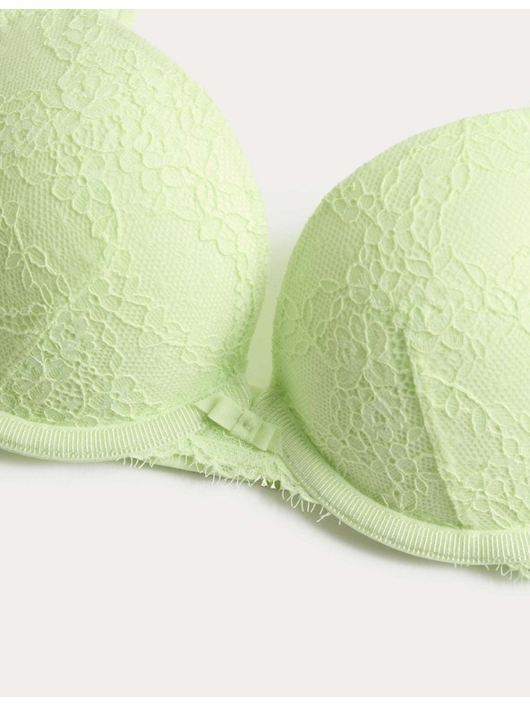 Marks & Spencer Čipková push-up dekoltová podprsenka Ida s kosticami (A–E) Marks & Spencer zelená