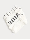 Marks & Spencer Vzorované krátke ponožky Trainer Liners™, s vysokým podielom bavlny, sada 5 párov Marks & Spencer čierna