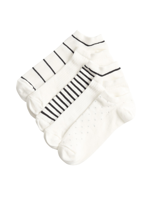 Marks & Spencer Vzorované krátke ponožky Trainer Liners™, s vysokým podielom bavlny, sada 5 párov Marks & Spencer čierna