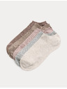 Marks & Spencer Balení 5 super mäkkých rebrovaných krátkych ponožiek Trainer Liners™ Marks & Spencer béžová