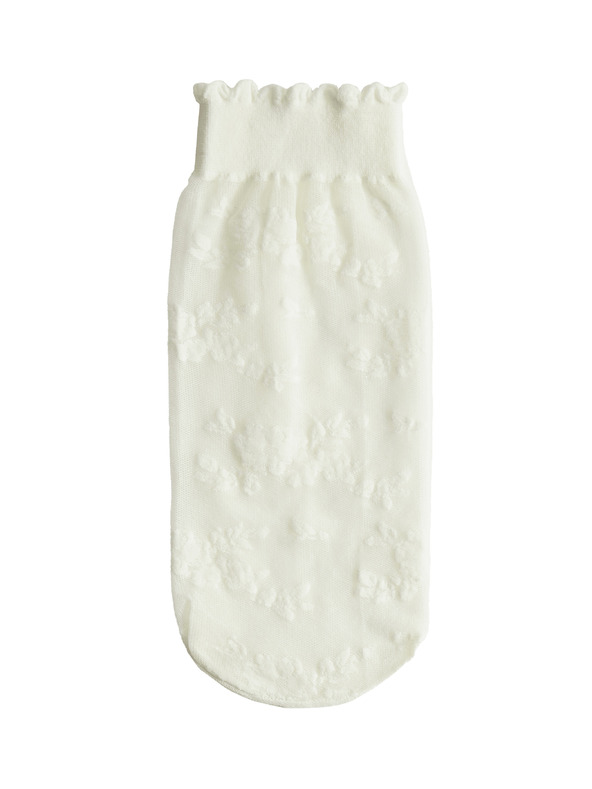 Marks & Spencer Kvetované členkové ponožky s čipkou Marks & Spencer smotanová