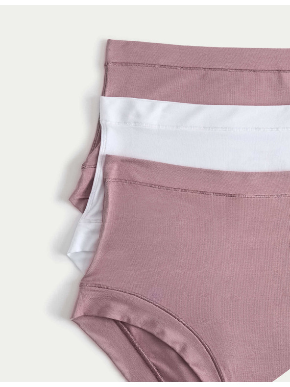Marks & Spencer Nohavičky do pása, s technológiou Flexifit a vysokým podielom modalu, 3 ks Marks & Spencer ružová