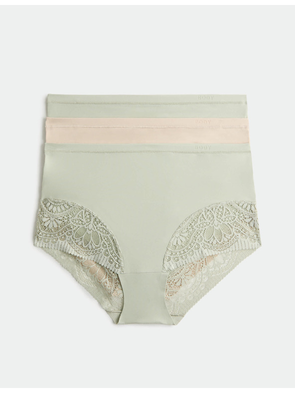 Marks & Spencer Nohavičky do pása Body Soft™, sada 3 ks Marks & Spencer zelená