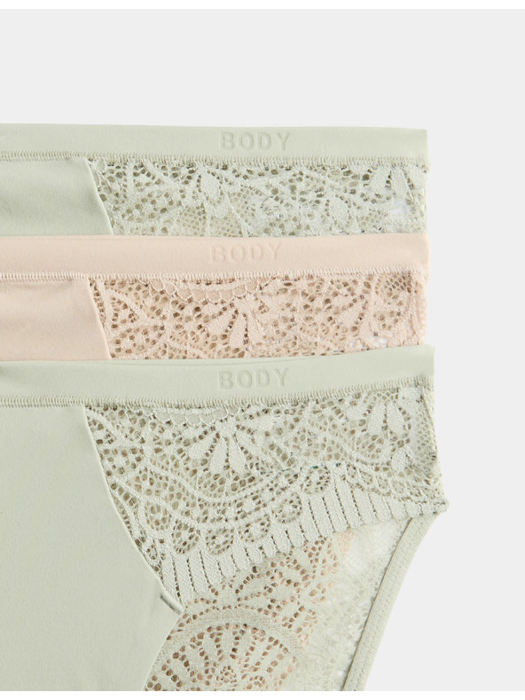 Marks & Spencer Vysoko strihované nohavičky Body Soft™, sada 3 ks Marks & Spencer zelená
