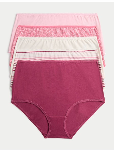 Marks & Spencer Nohavičky do pása, z bavlny s materiálom Lycra™, 5 ks Marks & Spencer ružová
