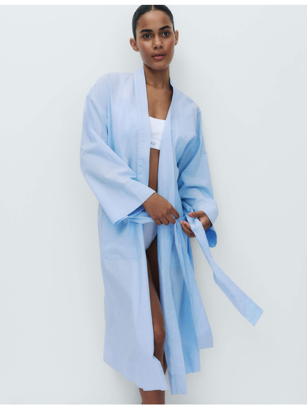 Marks & Spencer Prikrývka z materiálu chambray z čistej bavlny Marks & Spencer modrá