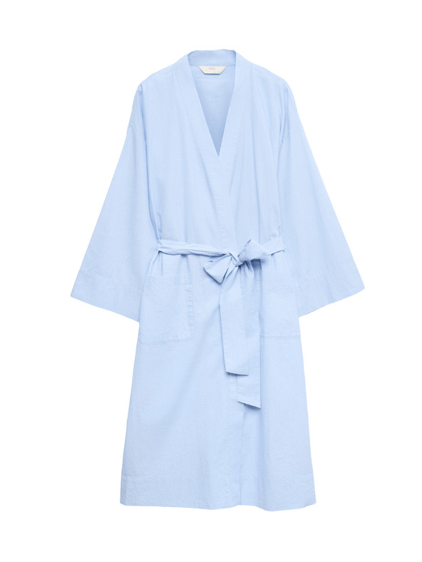 Marks & Spencer Prikrývka z materiálu chambray z čistej bavlny Marks & Spencer modrá
