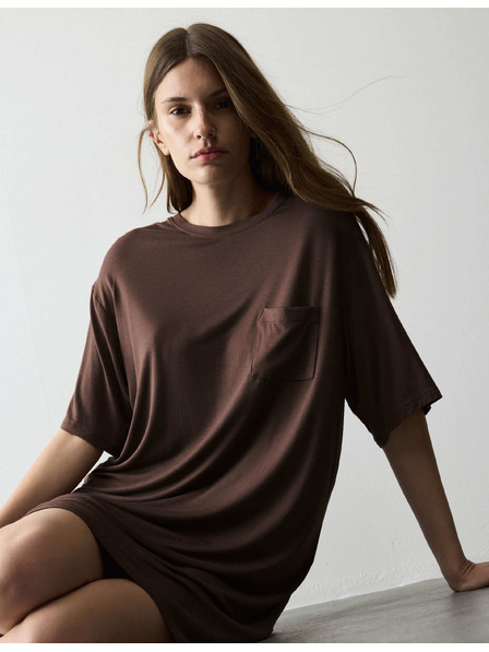 Marks & Spencer Nočná košeľa s ozdobnými vreckami Marks & Spencer hnedá
