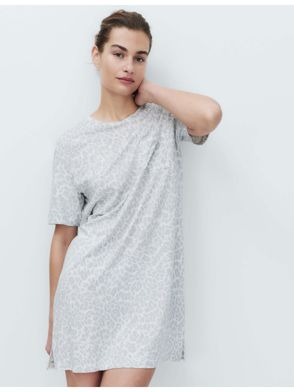 Marks & Spencer Mini košieľka s potlačou, z bavlny a modalu Marks & Spencer sivá