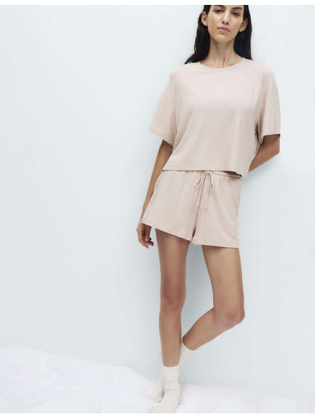 Marks & Spencer Rebrované pyžamové šortky s vysokým obsahom modalu Marks & Spencer béžová