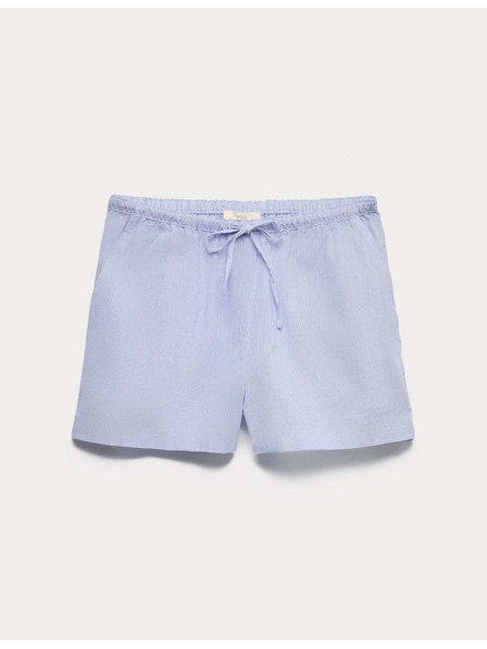 Marks & Spencer Tkané pruhované pyžamové šortky z čistej bavlny Marks & Spencer modrá