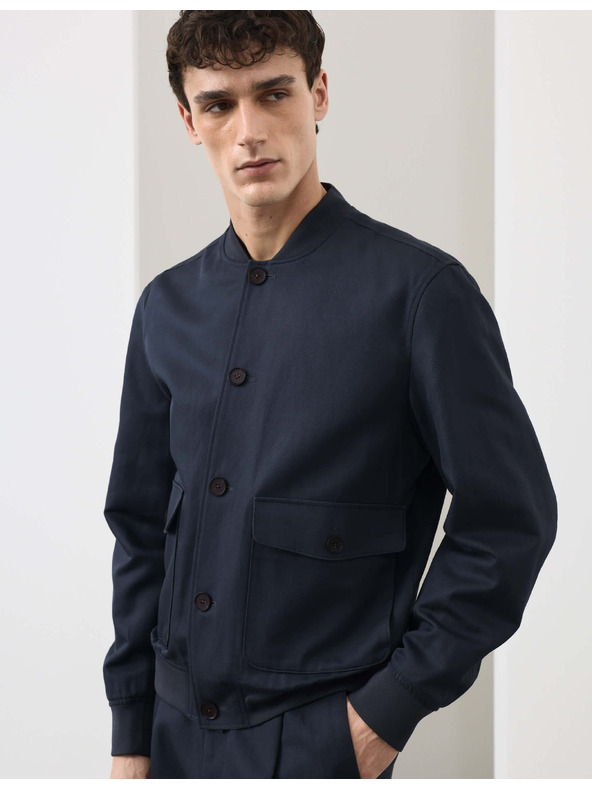 Marks & Spencer Bomber zo zmesi bavlny Marks & Spencer modrá