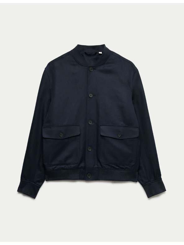 Marks & Spencer Bomber zo zmesi bavlny Marks & Spencer modrá