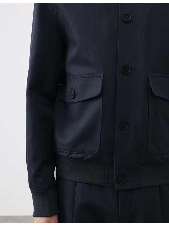 Marks & Spencer Bomber zo zmesi bavlny Marks & Spencer modrá