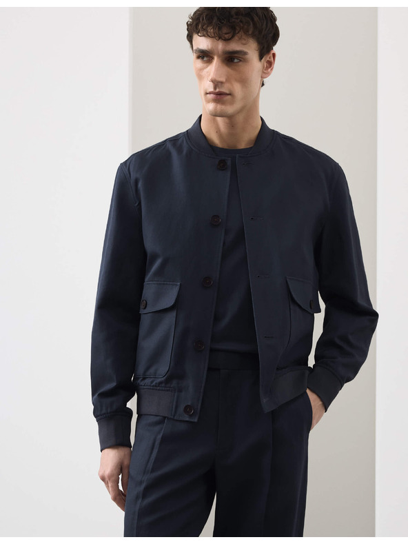 Marks & Spencer Bomber zo zmesi bavlny Marks & Spencer modrá