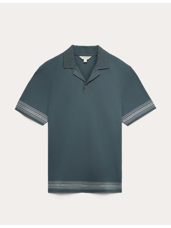 Marks & Spencer Vyšívaná polokošeľa Supima®, z čistej bavlny Marks & Spencer modrá