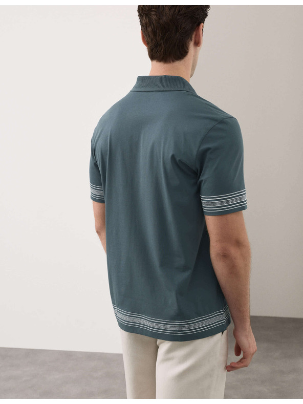 Marks & Spencer Vyšívaná polokošeľa Supima®, z čistej bavlny Marks & Spencer modrá