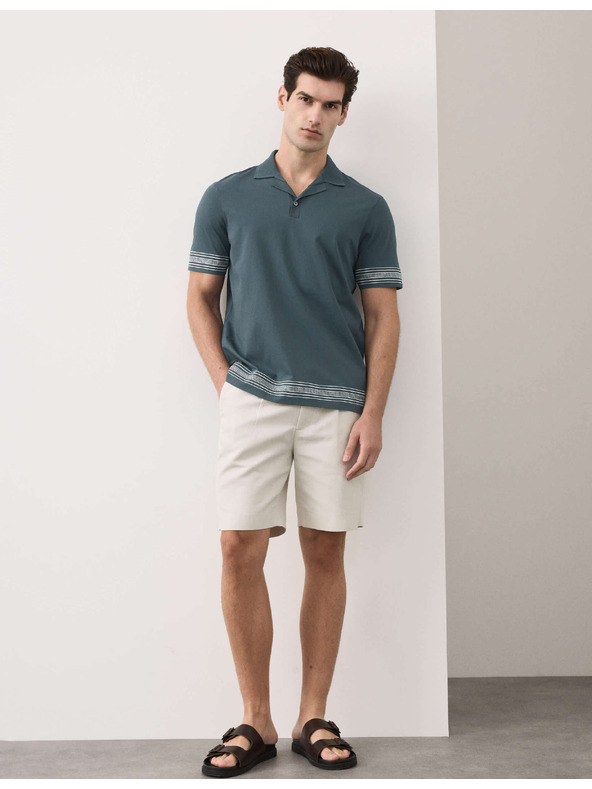 Marks & Spencer Vyšívaná polokošeľa Supima®, z čistej bavlny Marks & Spencer modrá