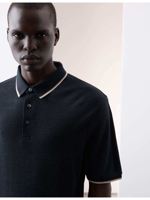 Marks & Spencer Polokošeľa zo zmesi ľanu Marks & Spencer námornicka modrá
