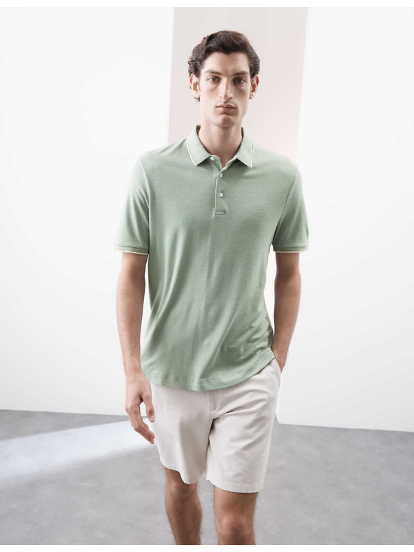 Marks & Spencer Polokošeľa zo zmesi ľanu Marks & Spencer zelená