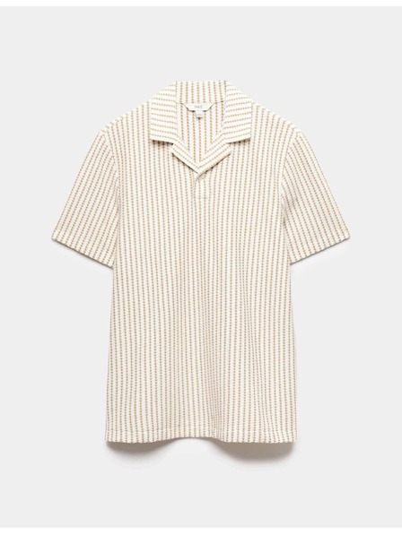 Marks & Spencer Žerzejová polokošeľa s geometrickým vzorom, s vysokým podielom bavlny Marks & Spencer krémová