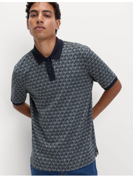 Marks & Spencer Pólo s geometrickým potlačou, zo 100% bavlny Marks & Spencer námornicka modrá