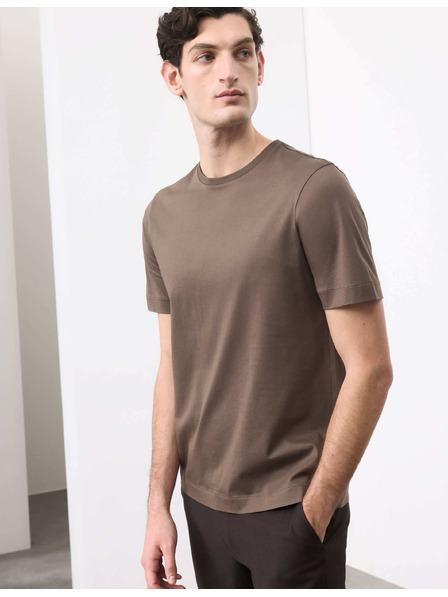 Marks & Spencer Tričko z prémiovej bavlny, úzky strih Marks & Spencer hnedá