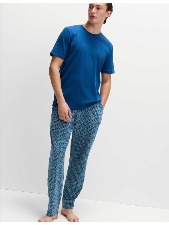 Marks & Spencer Set pyžamového topánku s geometrickou potlačou a vysokým podielom bavlny Marks & Spencer modrá