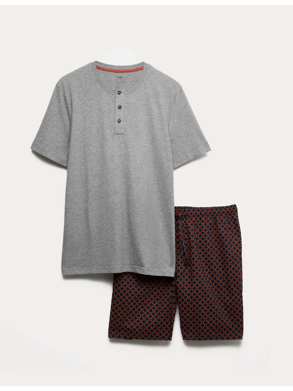 Marks & Spencer Pyžamový set zo 100% bavlny s geometrickou potlačou Marks & Spencer sivá