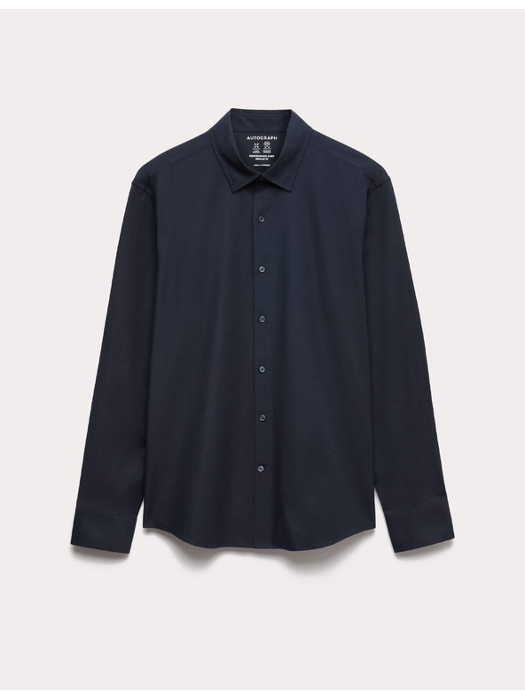 Marks & Spencer Elastická bavlnená košeľa klasického strihu s technológiou 360 Flex™ Marks & Spencer námornícka modrá