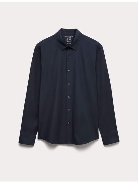 Marks & Spencer Elastická bavlnená košeľa klasického strihu s technológiou 360 Flex™ Marks & Spencer námornícka modrá