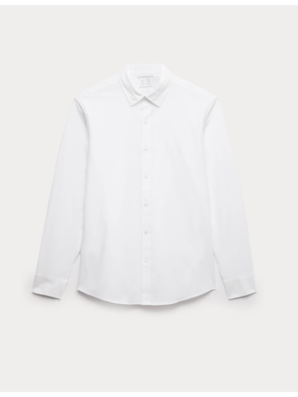 Marks & Spencer Elastická bavlnená košeľa klasického strihu s technológiou 360 Flex™ Marks & Spencer biela