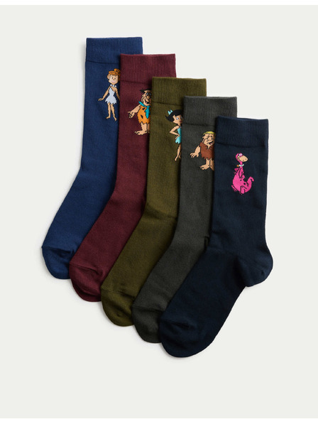 Marks & Spencer Ponožky Flintstoneovi™ s vysokým podielom bavlny, 5 ks v balení Marks & Spencer viacfarebná