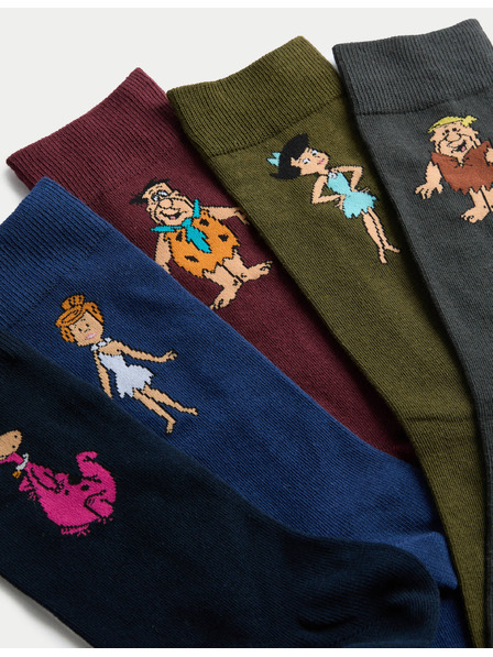 Marks & Spencer Ponožky Flintstoneovi™ s vysokým podielom bavlny, 5 ks v balení Marks & Spencer viacfarebná