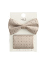 Marks & Spencer Sada bodkovaného motýlika a vreckovky Marks & Spencer béžová