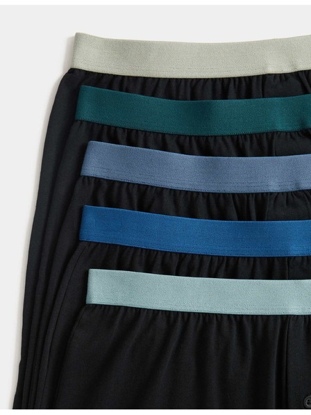Marks & Spencer Dresové boxerky z čistej bavlny s technológiou Cool & Fresh™, 5 ks v balení Marks & Spencer čierna
