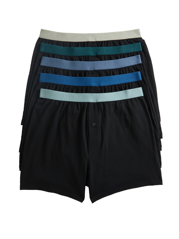 Marks & Spencer Dresové boxerky z čistej bavlny s technológiou Cool & Fresh™, 5 ks v balení Marks & Spencer čierna