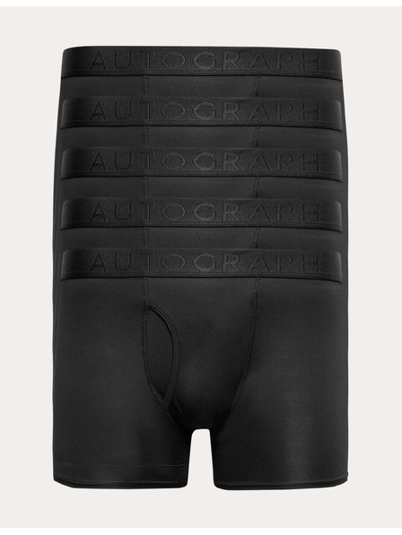 Marks & Spencer Pruhované trenýrky Microskin, sada 5 ks Marks & Spencer čierna