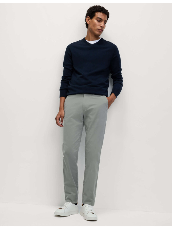 Marks & Spencer Strečové chino nohavice slim fit Marks & Spencer sivé