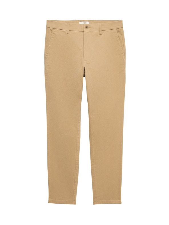 Marks & Spencer Strečové chino nohavice slim fit Marks & Spencer béžová